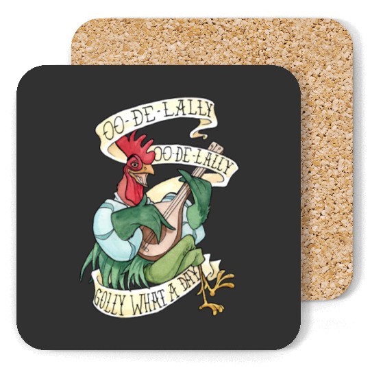 Disney Alan A Dale Rooster OO De Lally Robin Hood Coasters