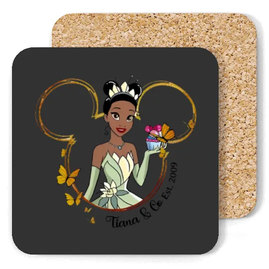 Tiana Disney Coasters, Tiana And Co Coasters, Tiana Princess Coasters, Cute Tiana Coasters.