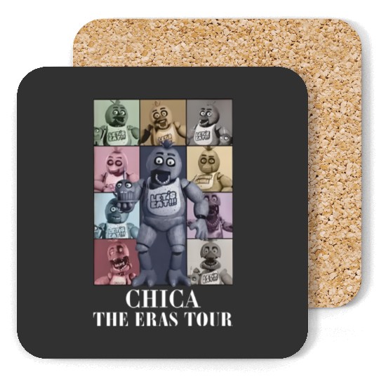 Vintage Fnaf Chica Eras Tour Coasters, Five Nights at Freddy Chica Coasters