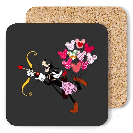 Disney Goofy Valentine's Day Coasters, Matching Valentines Coasters,