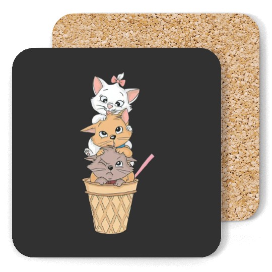 Cute Disney The Aristocats Marie Toulouse Berlioz Coasters