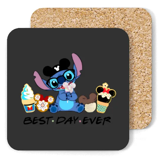 Disney Stitch Best Day Ever, Disney Snacks Coasters, Stitch Snacks Coasters