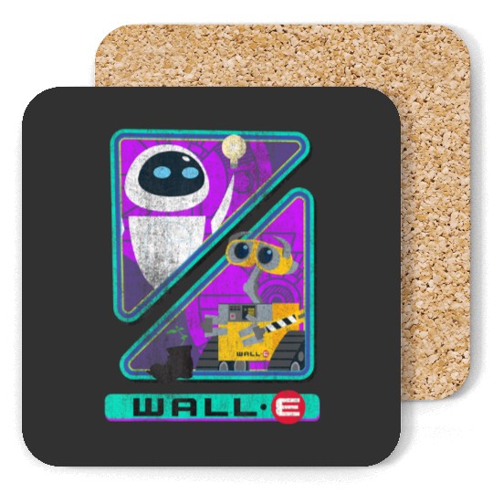 Retro Disney Pixar Wall-E Triangles And Eve Graphic Coasters
