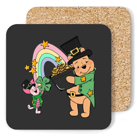 Pooh Bear St Patricks Day Coasters, Disney St Patricks Day Coasters, Magic St Patricks Day