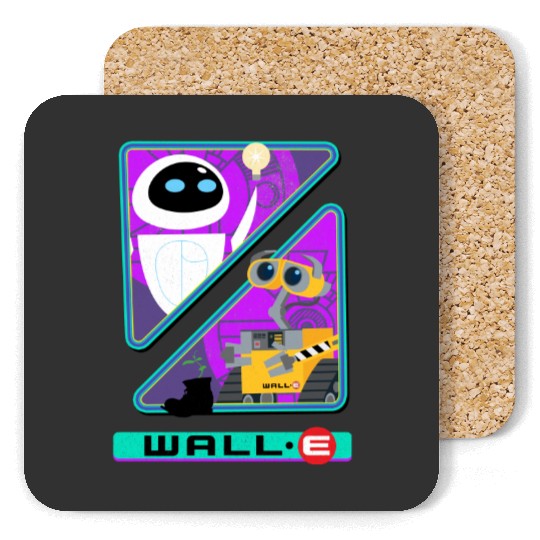 Retro Disney Pixar Wall-E Triangles And Eve Graphic Coasters