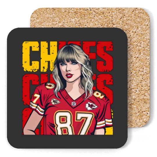 Discover Taylor Hearts Kelce in Chiefs Coasters, Traylor Swelce Taylor Version Fan Coasters
