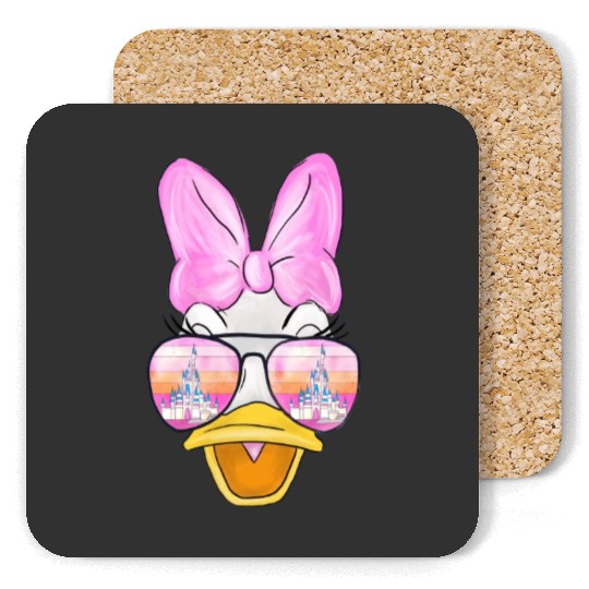 Daisy Duck Watercolor Castle Aviator Coasters| Disney Coasters