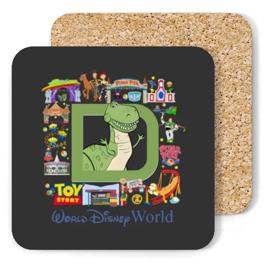 Vintage Toy Story Rex  Coasters, Discoveryland Coasters, Disneyland Coasters, Disney Pixar Coasters