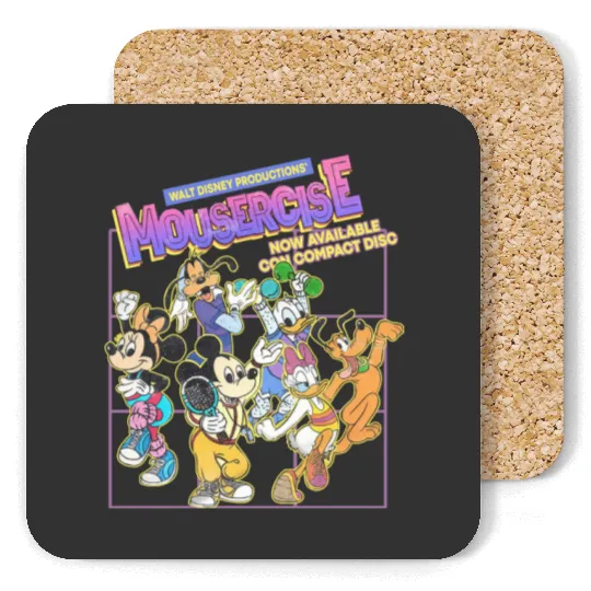 Vintage Disney Mousercise 90's Promotional Coasters, Disney Coasters