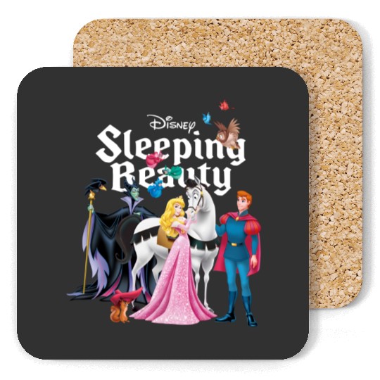 Disney Sleeping Beauty Characters Coasters, Princess Aurora,Prince Phillip,Maleficent,Disneyland Family Trip Gift Unisex Coasters Kid Coasters