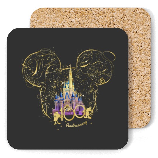 Magic Kingdom Coasters, Disney 100th Anniversary Coasters, Disney Castle Coasters