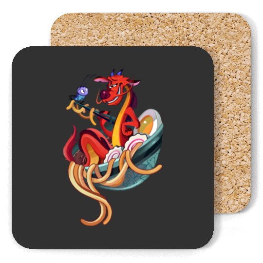 Disney Mulan Funny Mushu Dragon & Cri-Kee Coasters