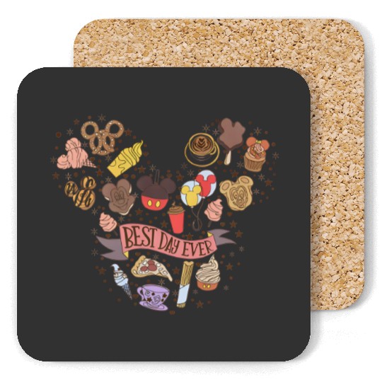 Disney Best Day Ever Snacks Coasters, Disney Trip Coasters