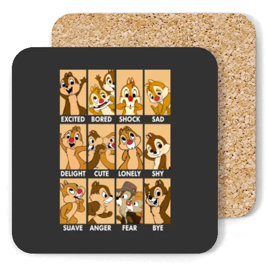 Chip n Dale Mode Coasters,Chip And Dale Coasters,Chip And Dale,Disney Chip And Dale,Chip Coasters