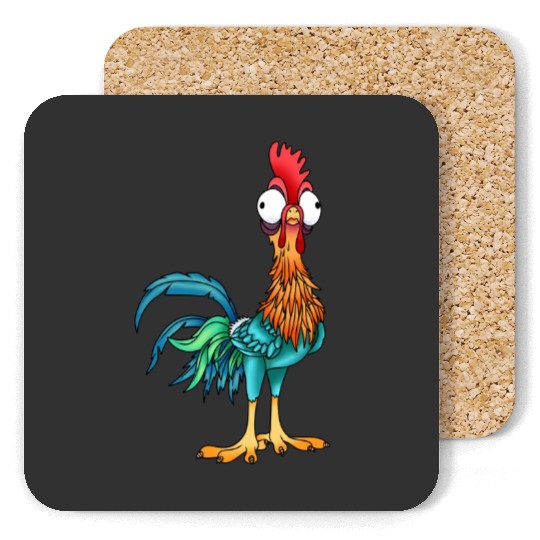 Disney Moana Cute Hei Hei Chicken Portrait Coasters,  WDW Magic Kingdom Disneyland Family Vacation Holiday Gift