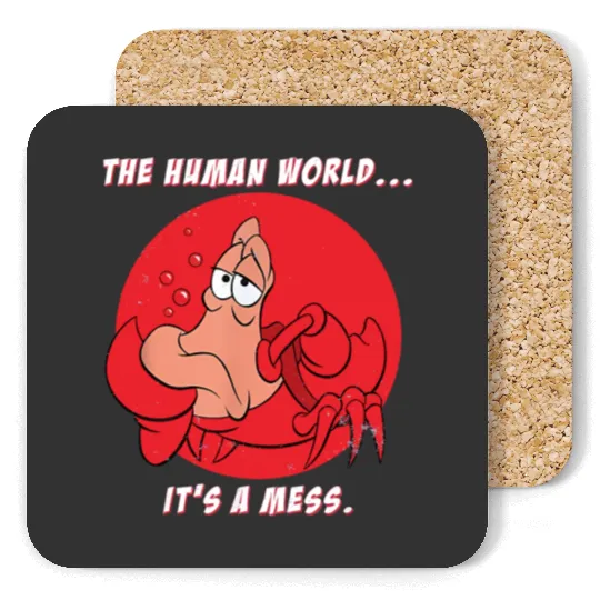 The Human World It's A Mess The Little Mermaid Sebastian Coasters, Disney Sebastian Coasters