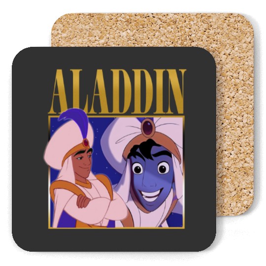 Disney Aladdin Vintage Style Coasters, Aladdin Magic Carpet Movie Cast Retro Coasters