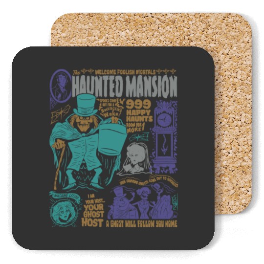 Retro Haunted Mansion Coasters, Vintage Disney Coasters, Spooky Coasters, Classic Disneyland Apparel, Classic Disney Ghost Coasters