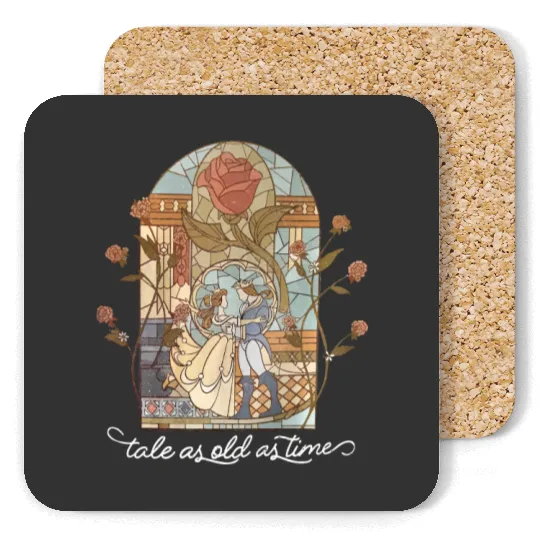Vintage Tale as Old as Time  Coasters, Retro Beauty and the Beast Coasters, Disney Princess Coasters, Belle Beauty Princess Tees