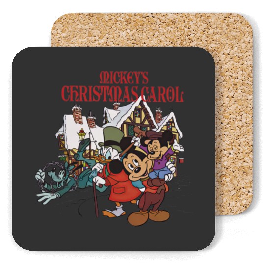 Mickey's Christmas Carol Coasters, Disney X-mas Holiday Movie Coasters