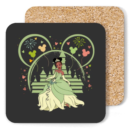 Tiana Mickey Ear Coasters, Princess Tiana Coasters, Mickey Ear Coasters, Disney Princess Coasters, Tiana Magic Kingdom Coasters