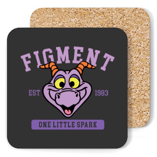 Disney Figment Coasters, Purple Dragon Coasters, Epcot Figment Coasters, Figment Est 1983 Coasters