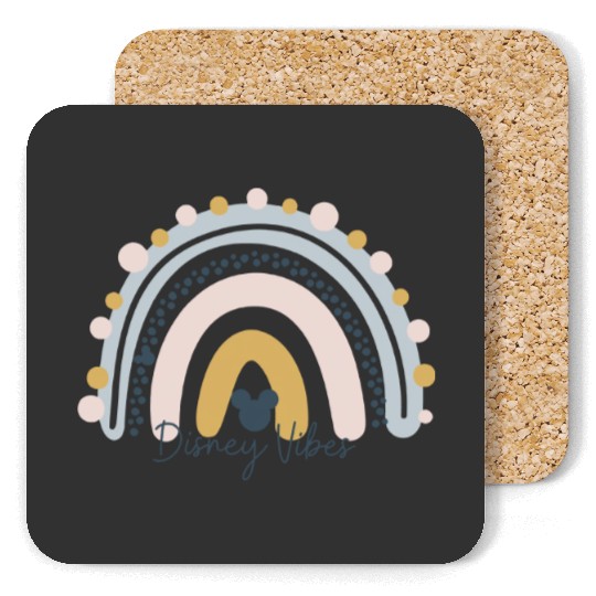 Disney Vibes Coasters, Rainbow Disney Coasters, Disney Rainbow Mickey Head Coasters