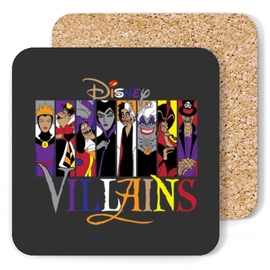 Disney Villains Coasters, Maleficent Evil Queen Coasters, Disney Villains Castle Coasters