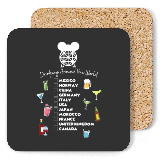 Drinking Around the World Coasters, Disney Drinking Team, Beer Coasters