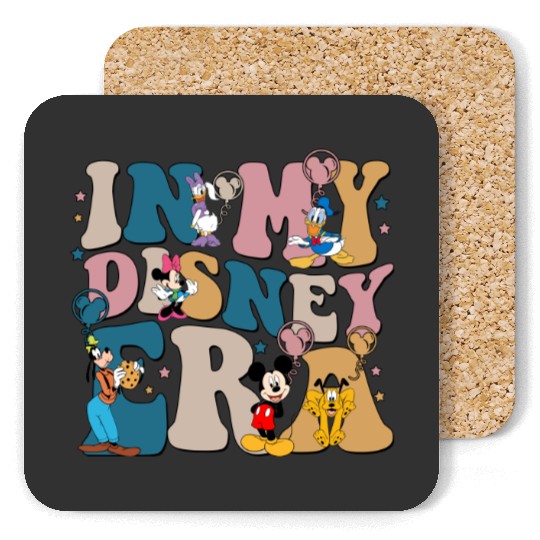 Discover In My Disney Era Coasters, Retro Walt Disney World Coasters, Girls Trip Disney Coasters, Disney Family Coasters, Disneyland Vacation Matching Tees