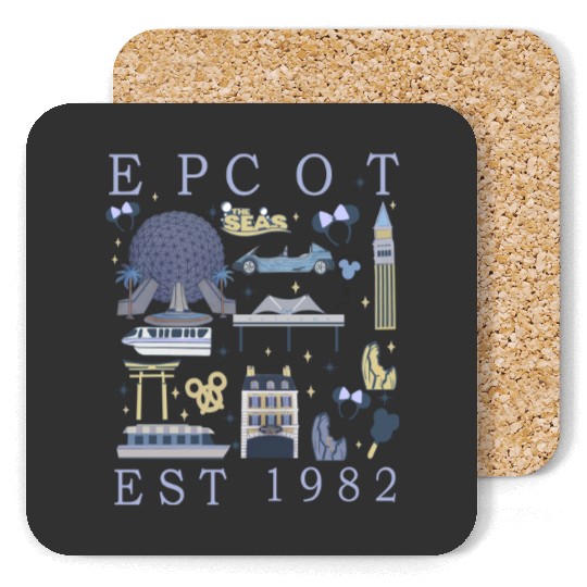 Disney Epcot Est 1982  Coasters, Mickey And Friends, Epcot Center 1982 Coasters