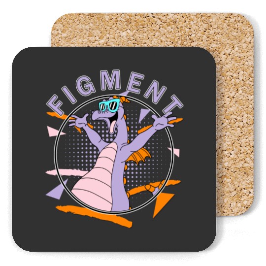 Disney Figment Retro 90's Portrait Coasters,Epcot Figment Coasters