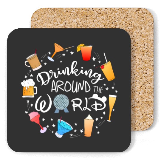 Drinking Around the World Coasters, Disney Drinks Coasters, World Traveler Coasters