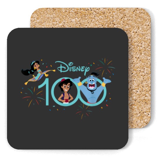 Disney 100 Anniversary Aladdin Jasmine Genie Coasters