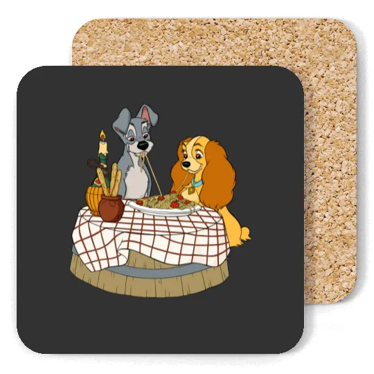 Disney Lady and Tramp Bella Notte Spaghetti Coasters, Lady and The Tramp Coasters