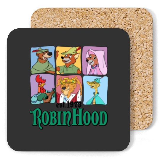 Retro Disney Robin Hood Characters Est. 1973 Coasters