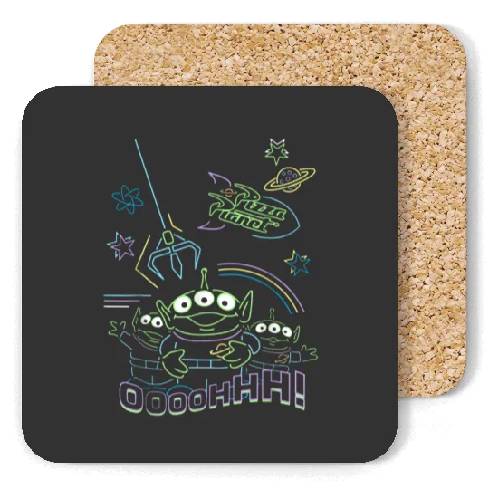 Disney Pixar Alien Pizza Planet Coasters, Disney Toy Story Pizza Planet Coasters, Disney Pizza Planet Coasters, Alien Pizza Planet, HarryHudsonShop
