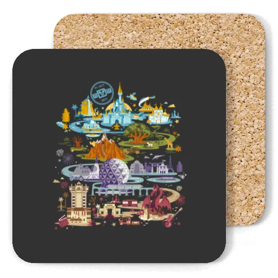 Vintage Disney Epcot Coasters, Epcot 1982 Coasters