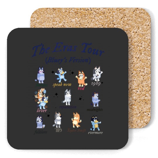 Discover Eras Tour Blue Dog Coasters, Swift Happiest Magical Place Bingo Gift, Matching Concert Outfit Family Gift