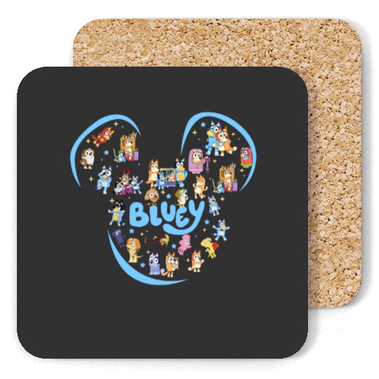 BlueyDad Coasters, BlueyDad Matching Coasters, BlueyDad Characters Coasters, Disney Family Coasters, BlueyDad Bingo Coasters, BlueyDad and Friend Coasters