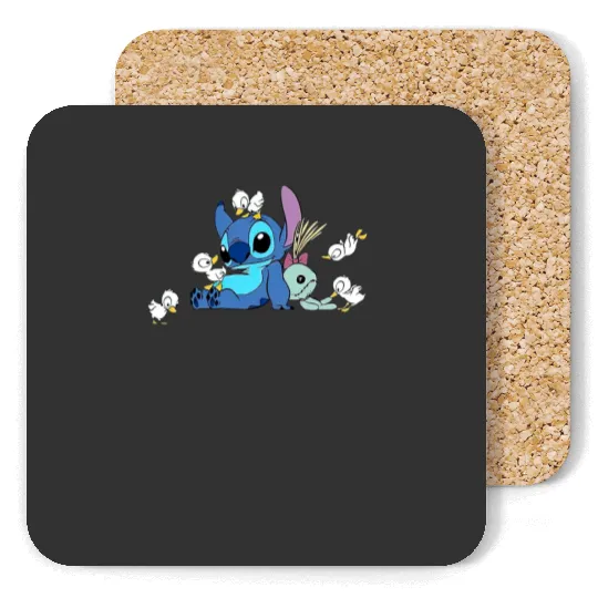 Stitch and Birds  Coasters, Disney Ohana Coasters, Disney Stitch Coasters