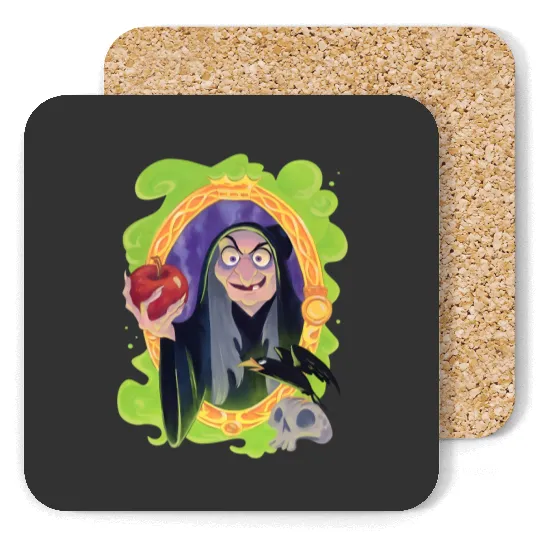 Disney Evil Queen Coasters, Retro 90s Evil Queen Coasters, Poisonous Apple Coasters