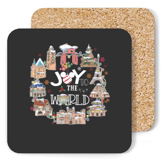 Disney Joy To The World Coasters, Epcot World Showcase, Disney Christmas Coasters