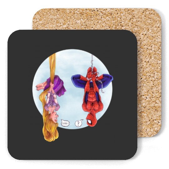 Disney Rapunzel And Marvel Spider-Man Coasters, Disney Marvel Avengers Spiderman Coasters