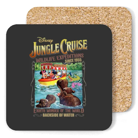 Vintage Disney Jungle Cruise Ride Coasters, Disney Cruise Coasters, Jungle Cruise Coasters, Mickey and Friends