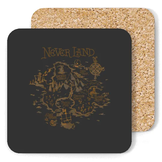 Disney Peter Pan Neverland Map Coasters, Return to Never Land Coasters