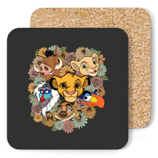 Disney The Lion King Movie Characters Floral Coasters, Disney Simba and Nala Coasters
