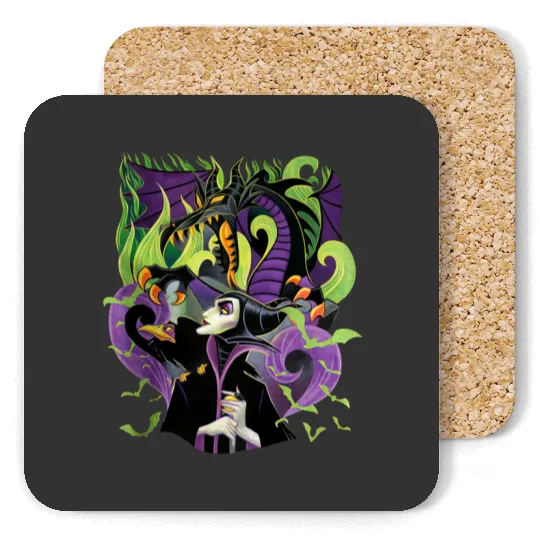 Retro  Maleficent Coasters, Halloween Villains Coasters, Maleficent Witch, Disney Halloween 2024 Coasters