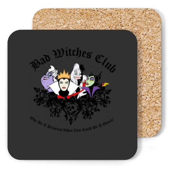 Vintage Bad Witches Club Disney Villains Coasters, Evil Friends Disney Coasters, Villains Coasters