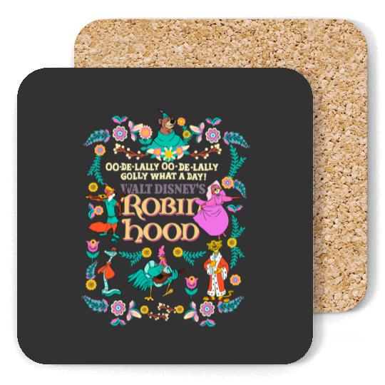 Vintage Disney Robin Hood Floral Coasters, Disney Family Trip 2024 Coasters